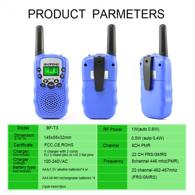 Çocuk için mini walkie talkie Baofeng BF-T3 iki yönlü telsiz PMR 446